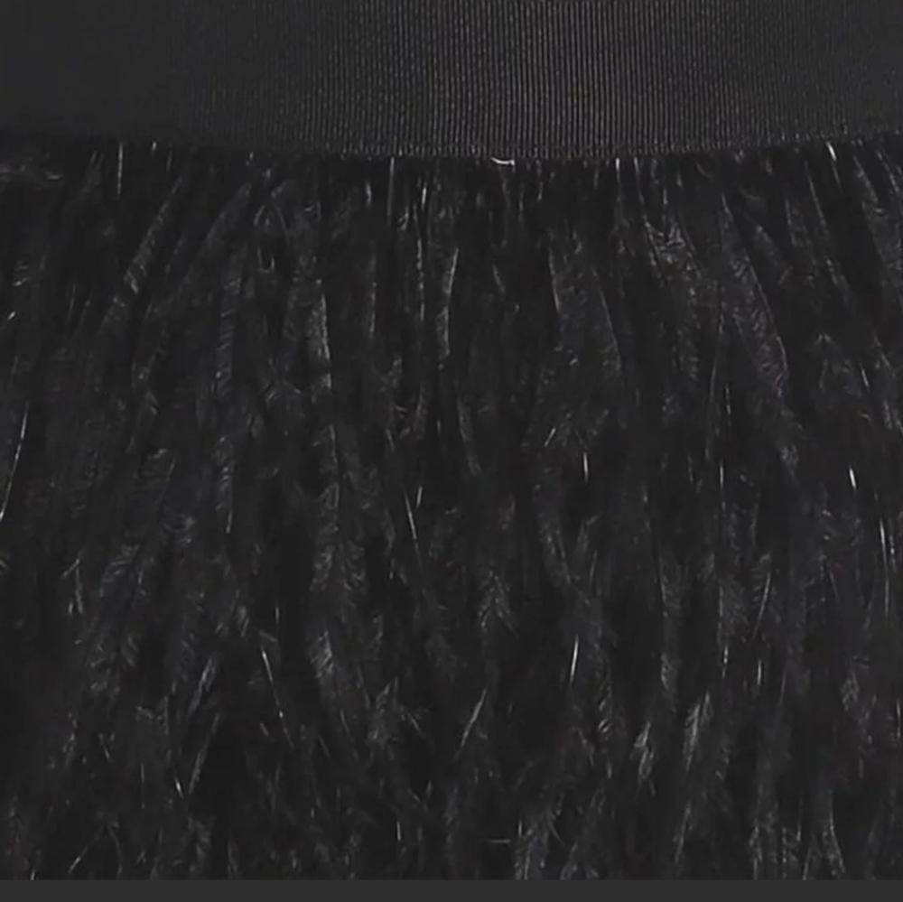 Milly Girls Minu Ostrich Feather Pink Black Formal Cocktail Dress, Size 8 - Picture 7 of 8